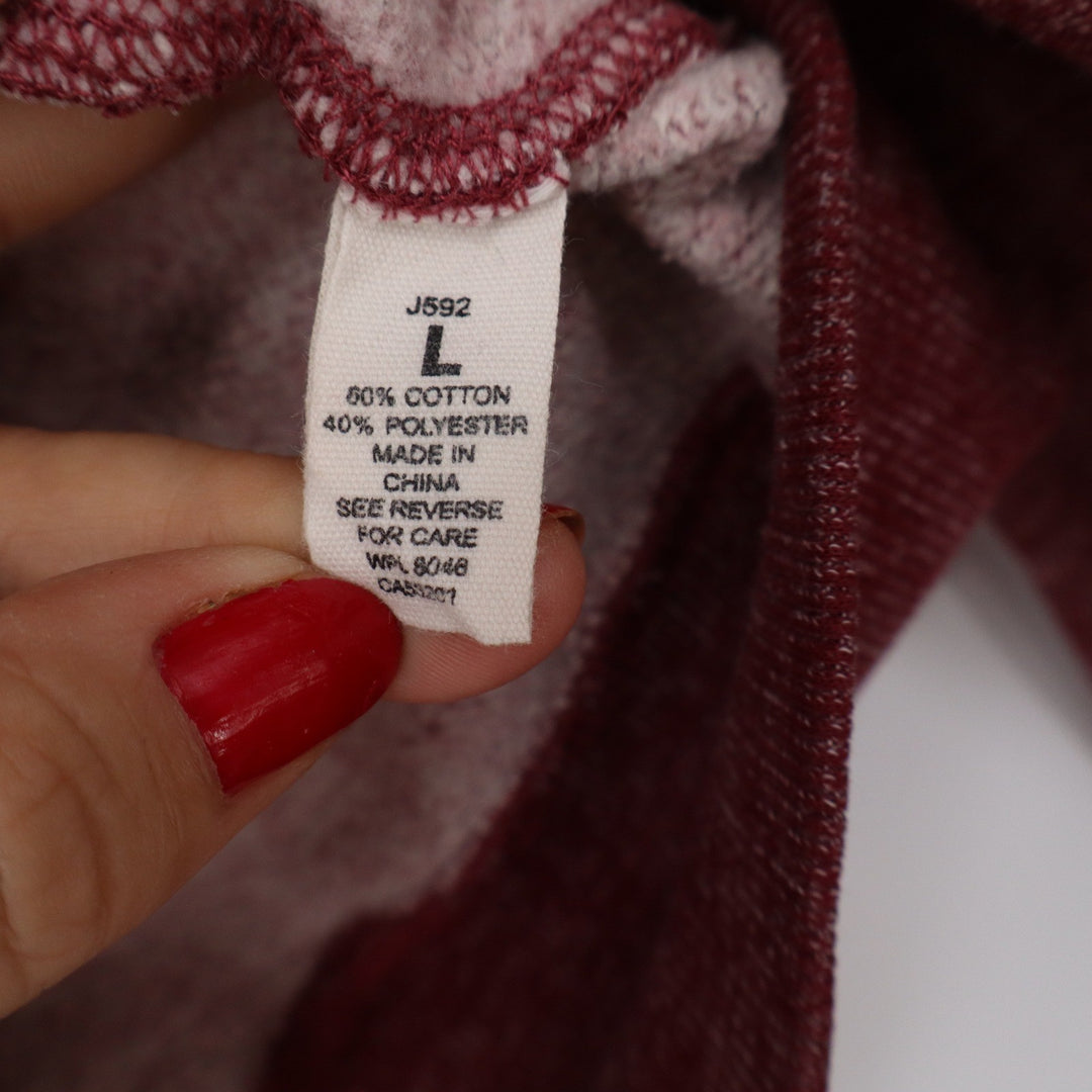 Cali Love Heritage California Zip Up Hoodie Burgundy Red Marl Graphic Large