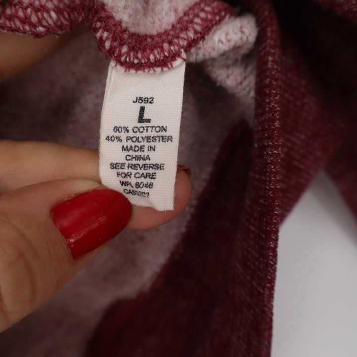 Cali Love Heritage California Zip Up Hoodie Burgundy Red Marl Graphic Large
