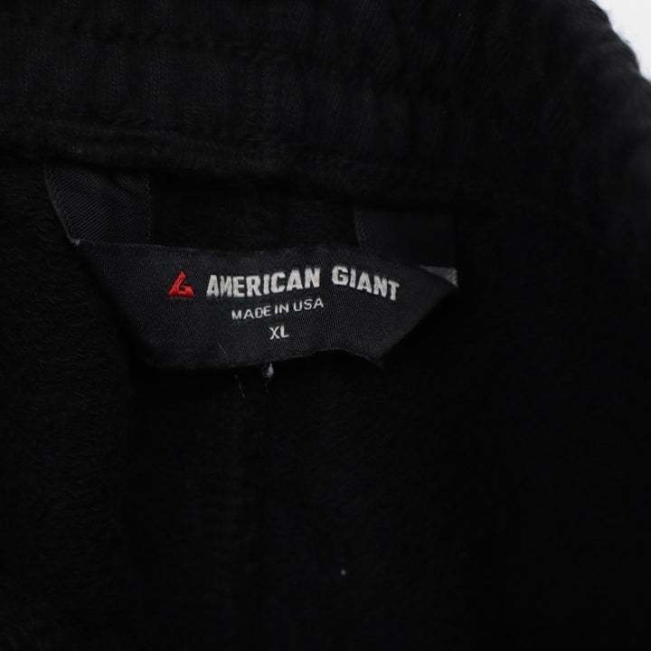 American Giant Sweat Shorts Mens XL Black Cotton Drawstring Waist Slash Pockets