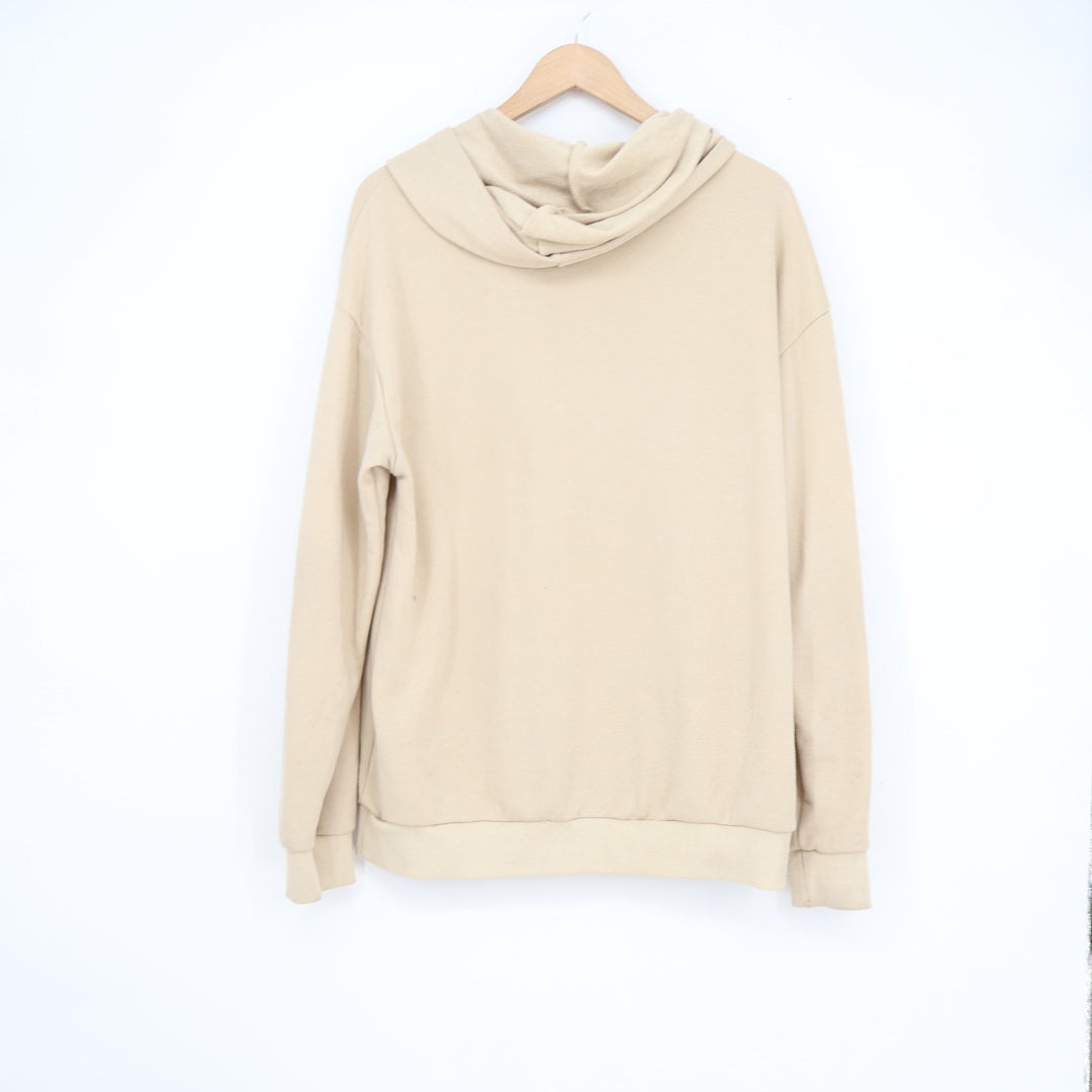SHEIN Teddy Bear Graphic Hoodie Beige Tan Long Sleeve Pullover Size L