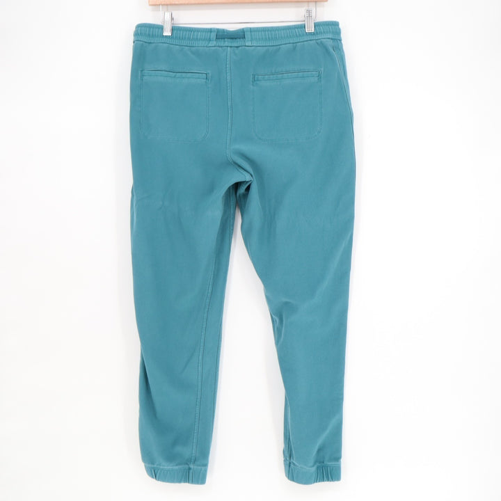 Athleta Farallon Joggers Pants Womens Medium Teal Cotton Stretch Patch Pockets
