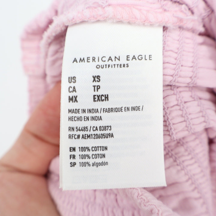 American Eagle Pink Smocked Waist Cotton Gauze Midi Skirt XS