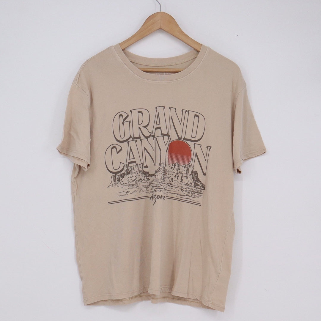 Time and Tru Grand Canyon Arizona Graphic T-Shirt Tan Beige Large L 12-14