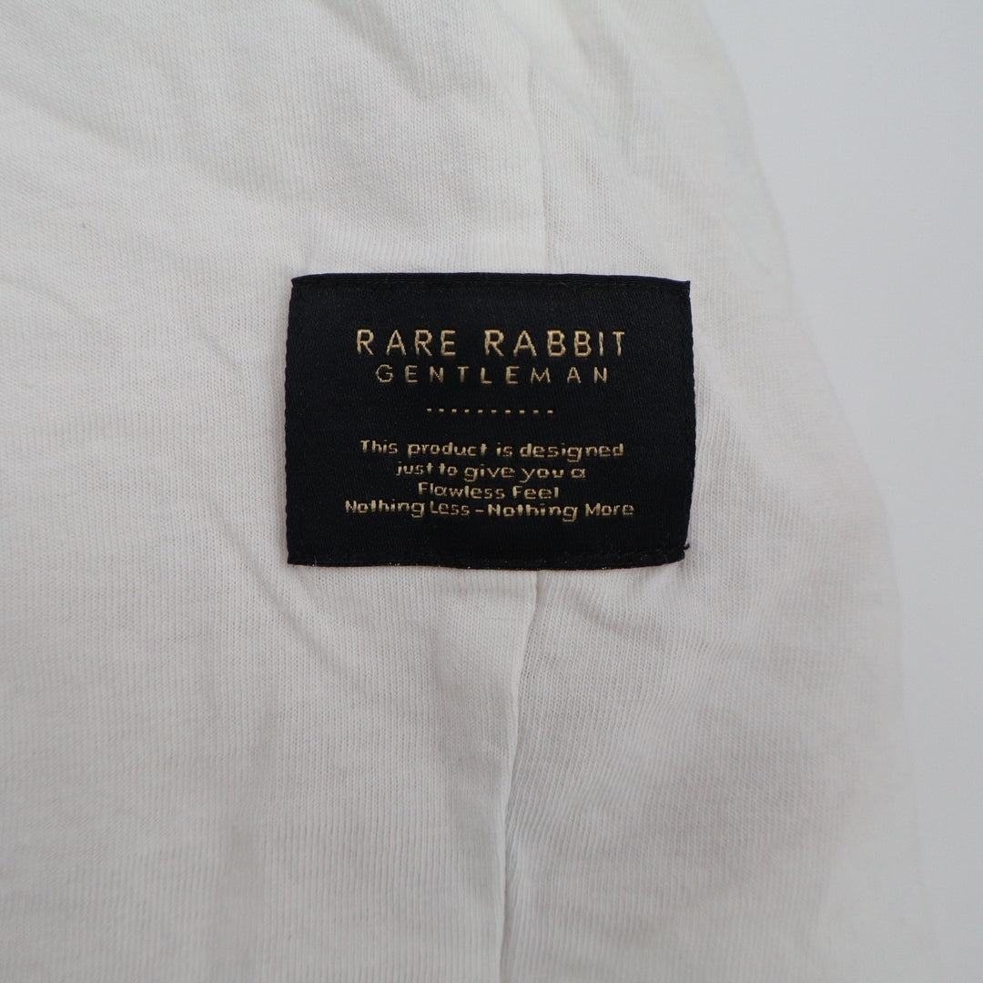 Rare Rabbit Gentleman Off White Liquid Cotton Graphic T-Shirt Mens Size M