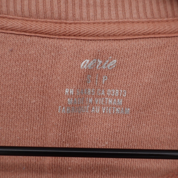 Aerie Oversized Crewneck Sweatshirt Dusty Rose Pink Ribbed Side Panels S