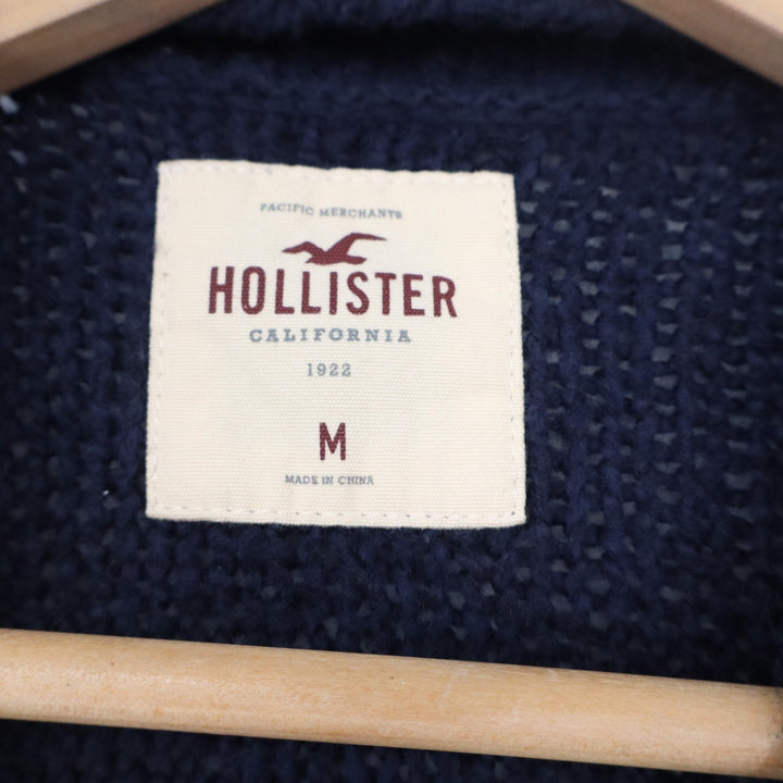 Hollister Womens Navy Blue Textured Chunky Knit Open Front Cardigan Sweater M