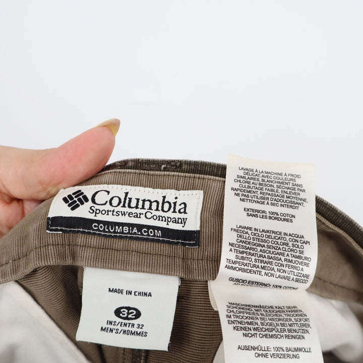 Columbia Sportswear Mens 32x30 Olive Corduroy Cargo Pants Outdoor Utility Green