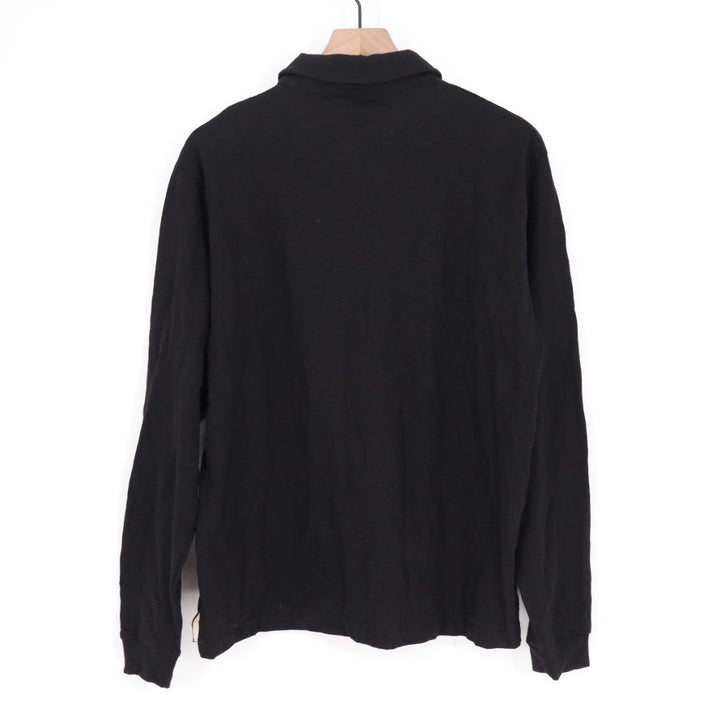 American Giant Long Sleeve Polo Shirt Black Cotton Rugby Style Mens Size M