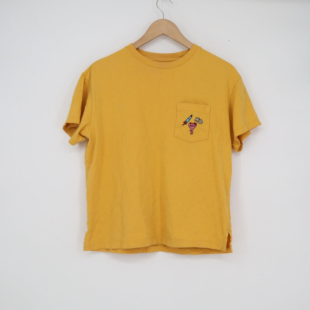Uniqlo SPRZ NY Timothy Goodman Love Is Undefeated Pocket T-Shirt Yellow Small