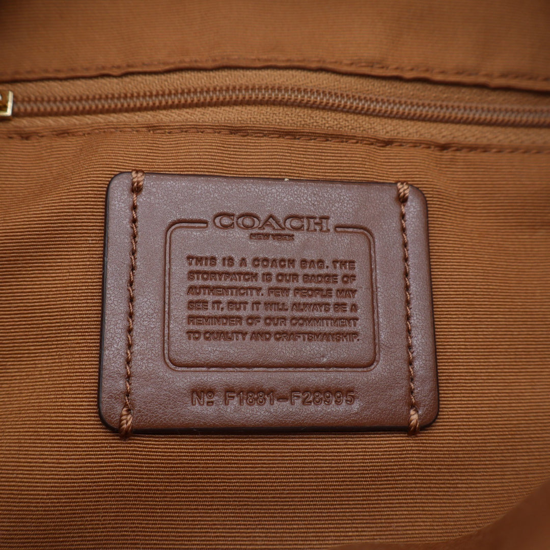 Coach Mini Charlie Womens Backpack Saddle Brown Pebbled Leather Padded Strap Bag
