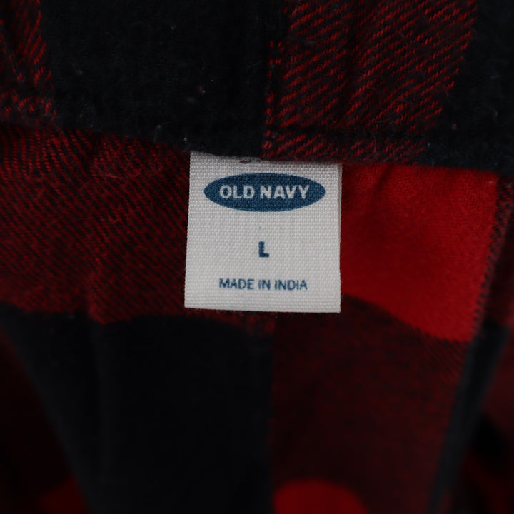 Old Navy Flannel Pajama Pants Womens Large Red Slash Pockets Drawstring Waist