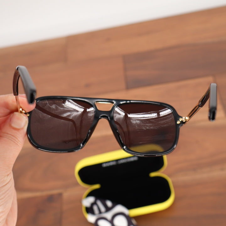 Marc Jacobs MARC 415/S Black Gold Aviator Sunglasses with Case and Cloth