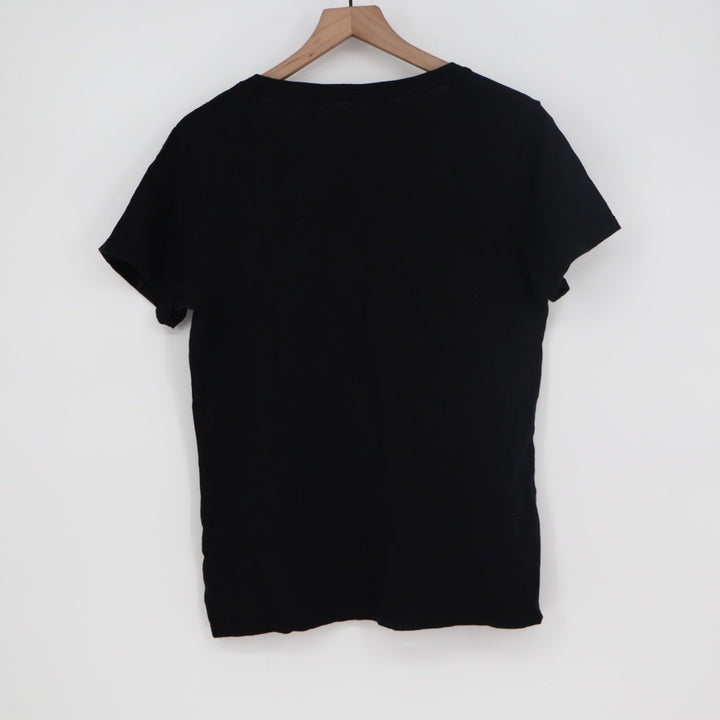 American Giant Womens Black V Neck T Shirt Size L Made in USA Basic Tee