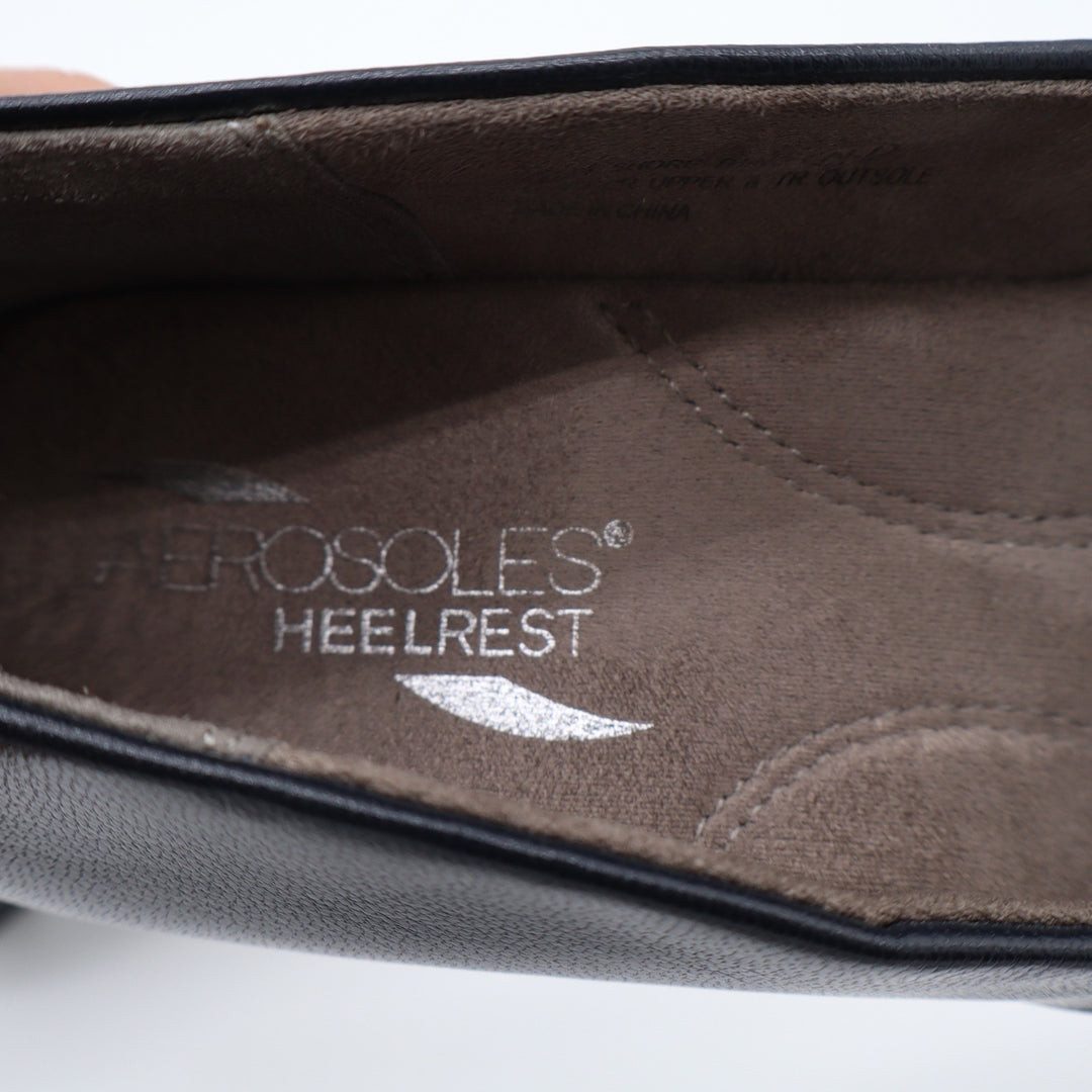 Aerosoles Shore Thing Navy Leather Pumps Heels Heel Rest Size 8M