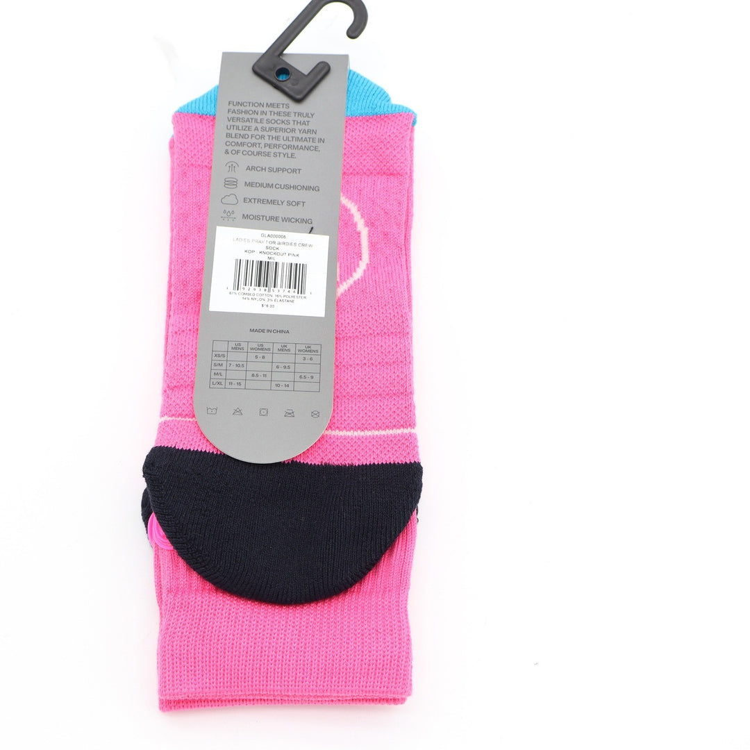 G/FORE Ladies Pray For Birdies Crew Golf Socks Knockout Pink M/L GLA000005 NEW