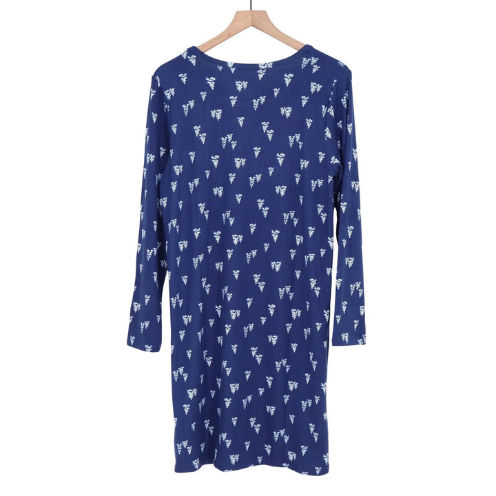 Charter Club Intimates Blue Forest Stroll Print Long Sleeve Nightgown M