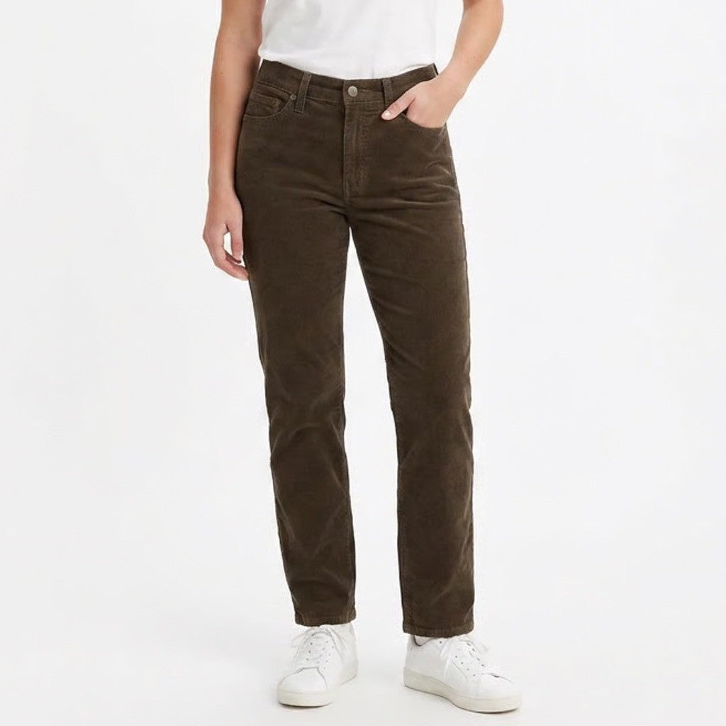 Old Navy OG Straight High Rise Corduroy Pants Olive Green 8 Petite