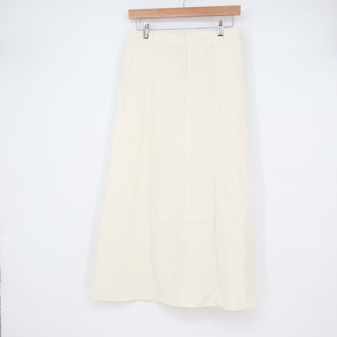 Vici Cream Off-White A-Line Midi Skirt Elastic Back XL