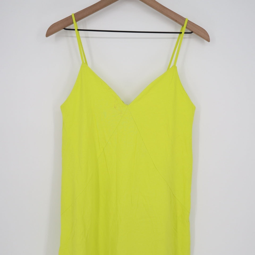 Zara Slip Dress Womens S Green V-Neck Sleeveless Everyday Wear Spaghetti Straps