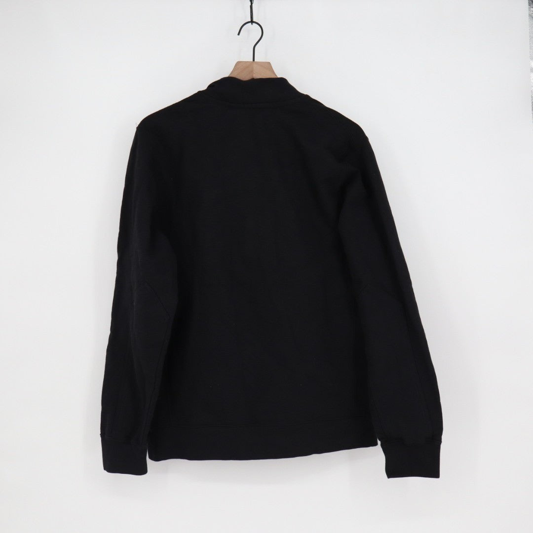 American Giant Jacket Mens Medium Black Cotton Pockets Full Zip Logo Ribbed Hem
