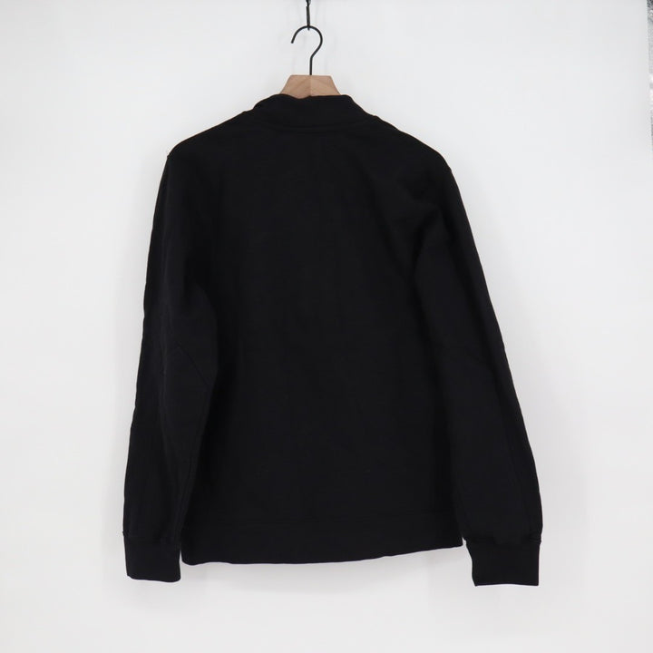 American Giant Jacket Mens Medium Black Cotton Pockets Full Zip Logo Ribbed Hem