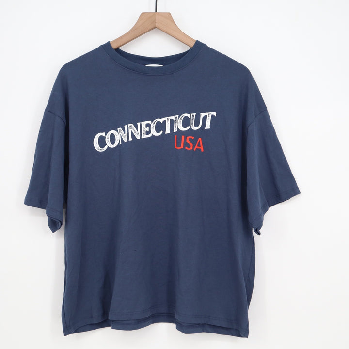 Where I'm From Connecticut USA Graphic T-Shirt Navy Blue Mens XL Made in USA NEW