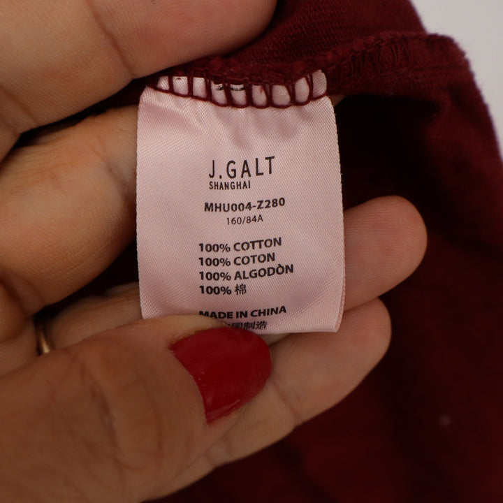 J Galt Brandy Melville Brooklyn Graphic T-Shirt Burgundy Maroon OS