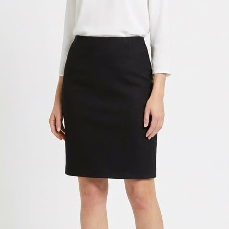 Vintage Burberrys Straight & Pencil Skirt Womens 40 Black Wool Lined Back Zip