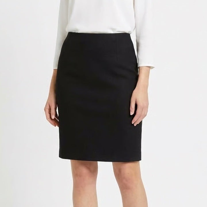 Vintage Burberrys Straight & Pencil Skirt Womens 40 Black Wool Lined Back Zip