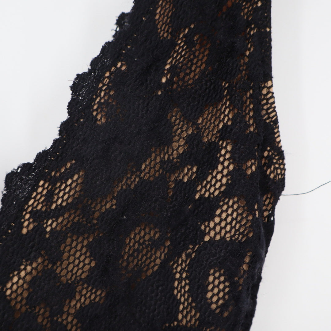 Windsor Black Floral Lace V-Neck Maxi Dress Tan Lining Size 5/6