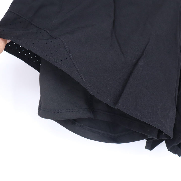 Womens Black 2-in-1 Running Shorts Built-in Liner Zip Pockets Size 8-10 Active