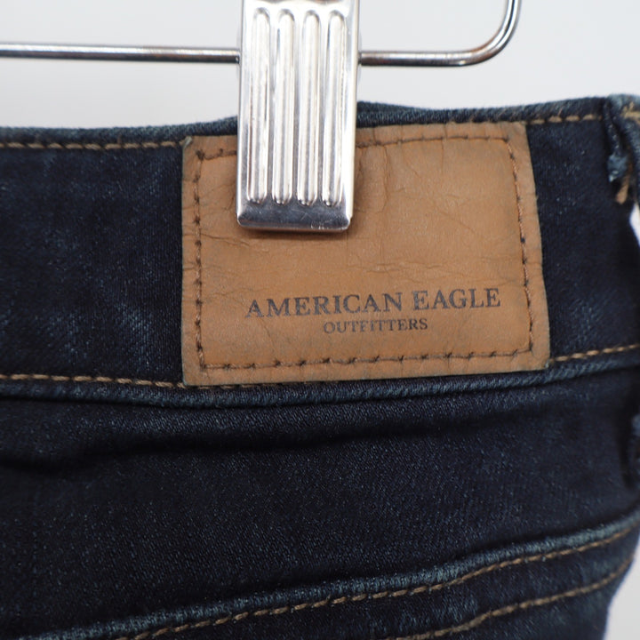 American Eagle Jeans Womens 4 Long Super Stretch X4 Dark Blue Skinny Excellent
