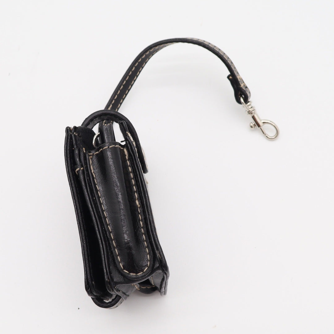 Unbranded Belt Pouch Unisex OS Black Leather Utility Snap Swivel Clip Excellent