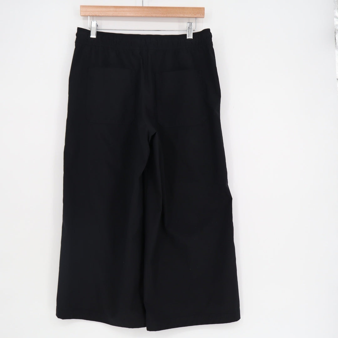Athleta Black Wide Leg Crop Drawstring Waist Travel Pants Womens Size SP