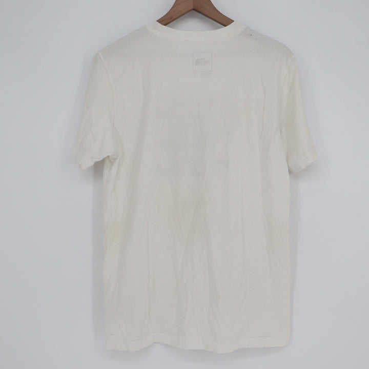 The North Face Mens Graphic Logo T-Shirt Cream Off-White Cotton Size M