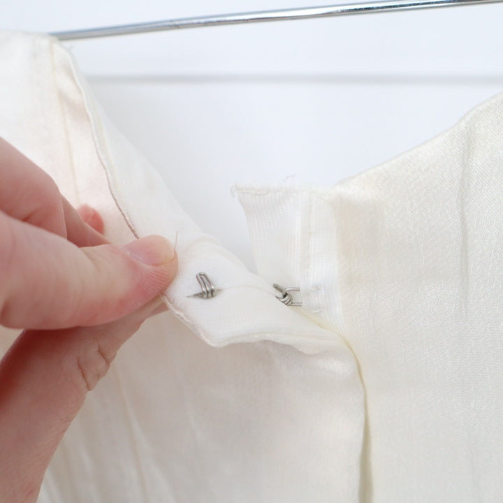 Zara Corset Top Women's Small White Satin Hook & Eye Front Off The Shoulder