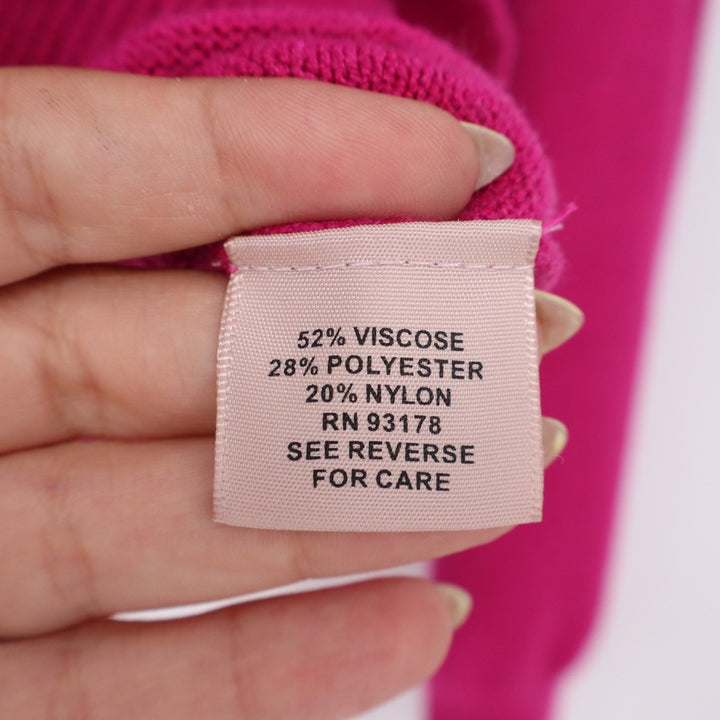 Philosophy Republic Clothing Hot Pink V-Neck Balloon Sleeve Sweater Large