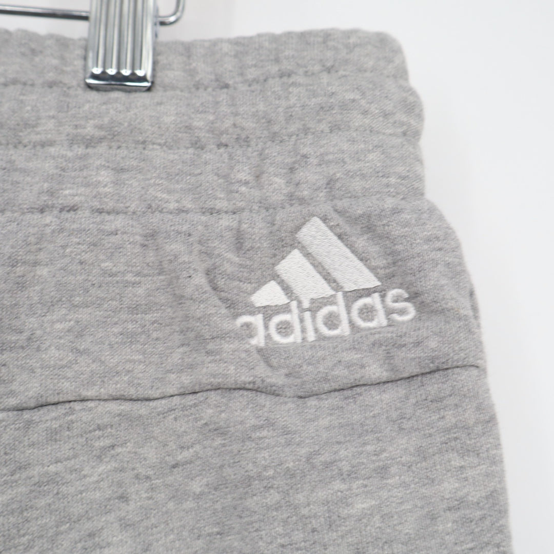 Adidas Sports Shorts Boys Large Heather Gray Cotton Drawstring Waist Performance