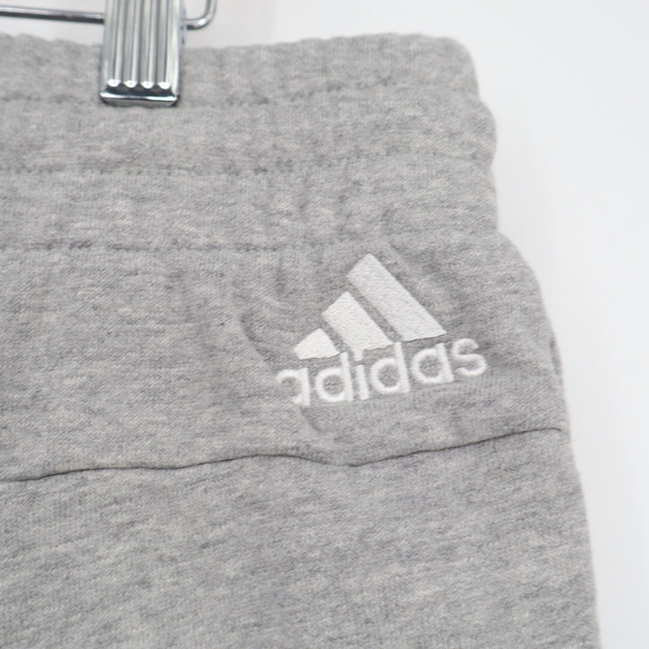 Adidas Sports Shorts Boys Large Heather Gray Cotton Drawstring Waist Performance