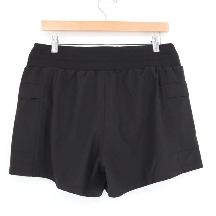 LEG3ND Shorts Womens Medium Black Stretch Mid Rise Side Pockets Drawstring Waist