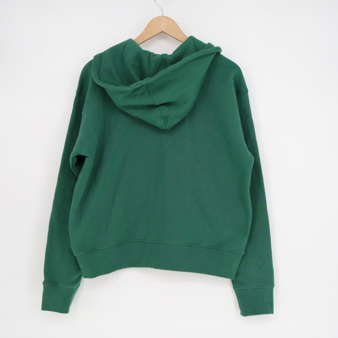American Giant Hoodie Womens Medium Green Logo Fleece Lined Soft Cotton Full Zip