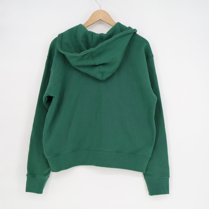 American Giant Hoodie Womens Medium Green Logo Fleece Lined Soft Cotton Full Zip