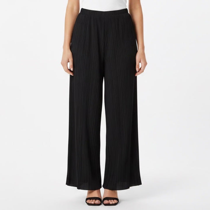 Aerie Palazzo Pants Womens Large Black Stretch High Waisted Flared Leg Pull On
