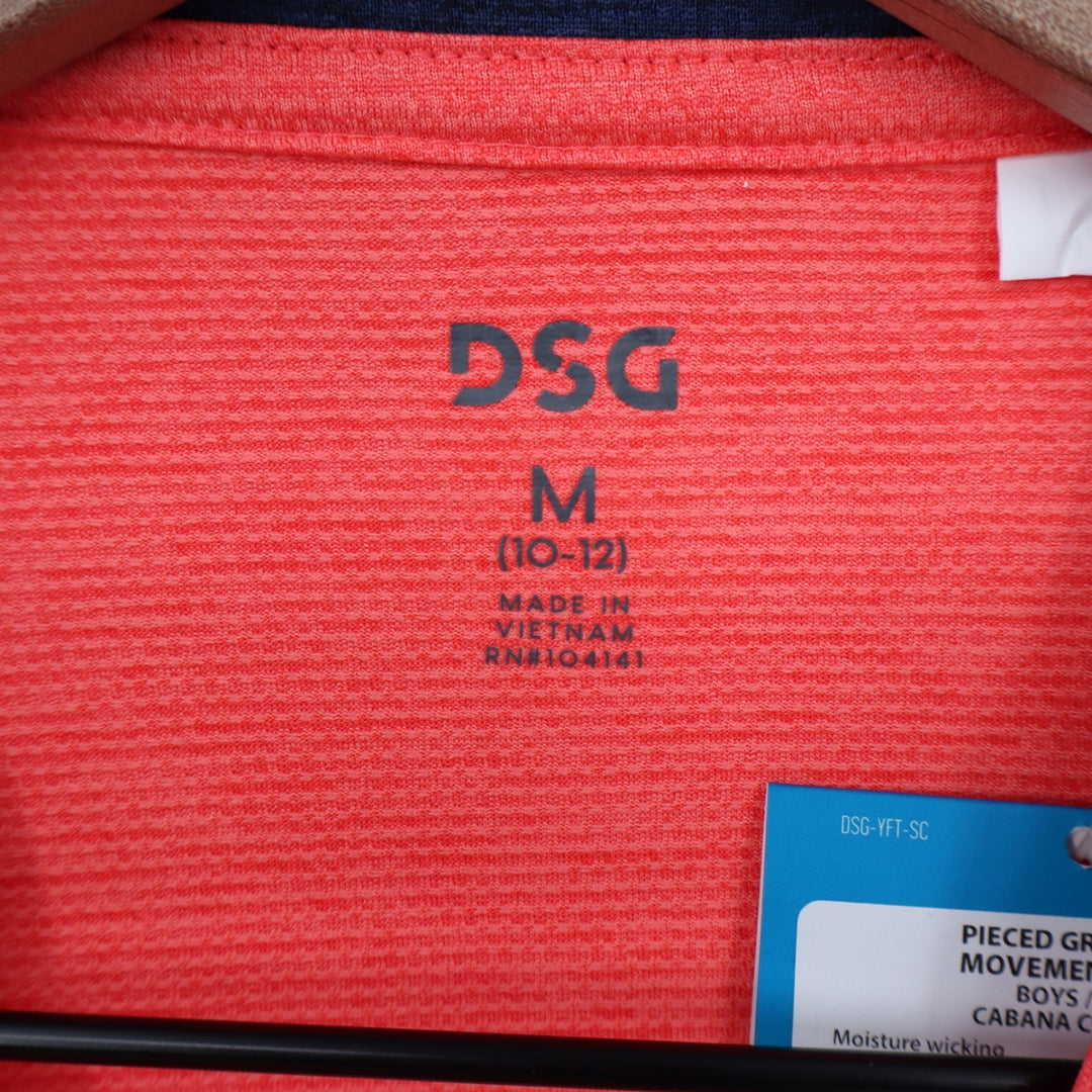 DSG Boys M 10-12 Pieced Graphic Movement Tee Coral Navy Basketball 1989