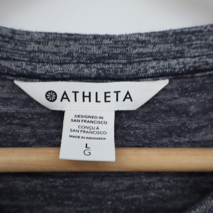Athleta Tank Top Womens L Charcoal Gray Space Dye Yoga Running Active Pullover