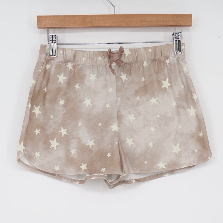 Old Navy Pajama Shorts Girls XL 14-16 Star Print Tan Celestial Dolphin Excellent