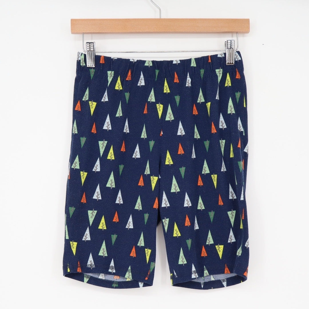 Eddie Bauer Pajama Shorts Kids M 10/12 Navy Blue Tree Print Sleepwear Excellent