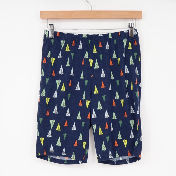 Eddie Bauer Pajama Shorts Kids M 10/12 Navy Blue Tree Print Sleepwear Excellent
