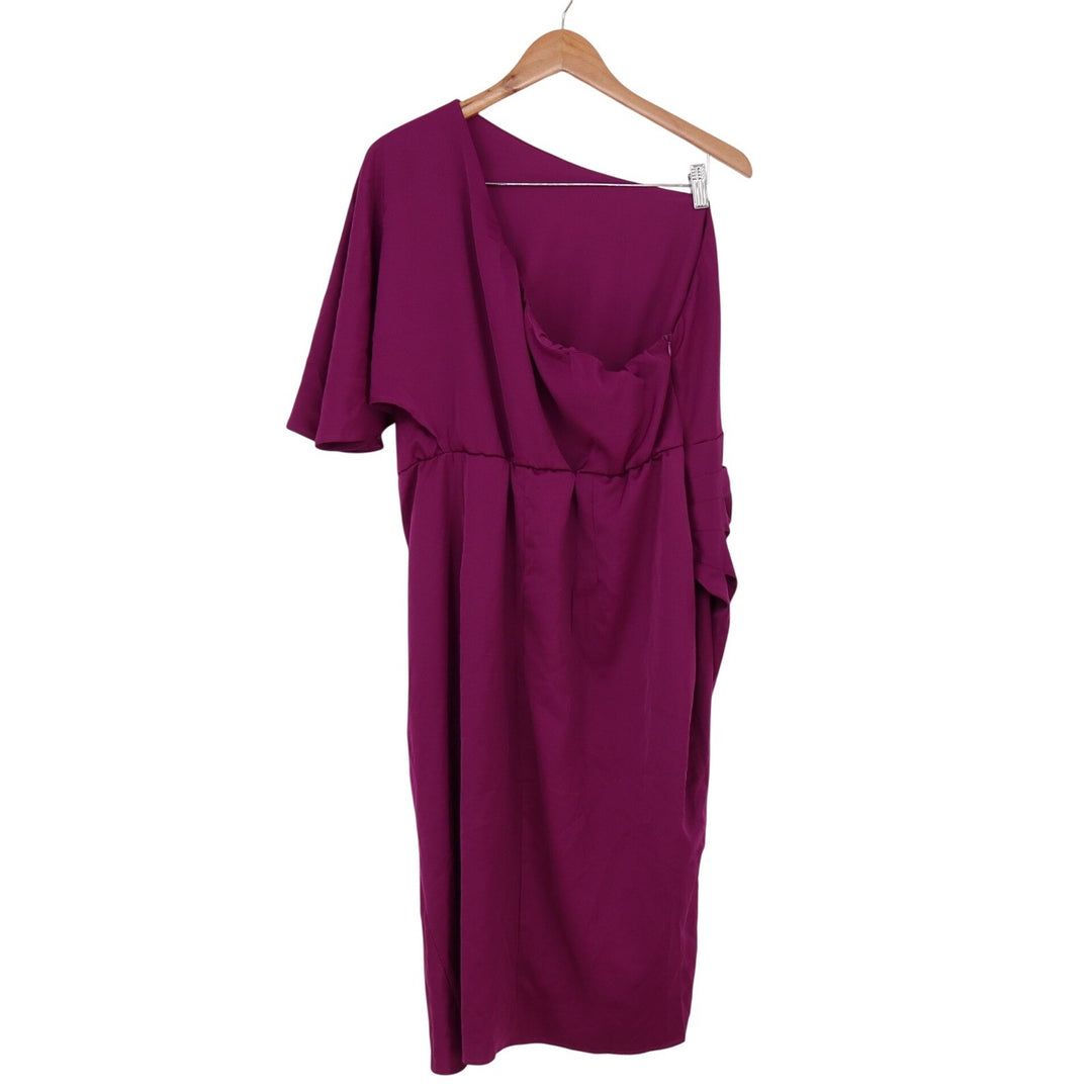 Unbranded Dress Womens XXL Fuchsia One Shoulder Ruched Draped Excellent