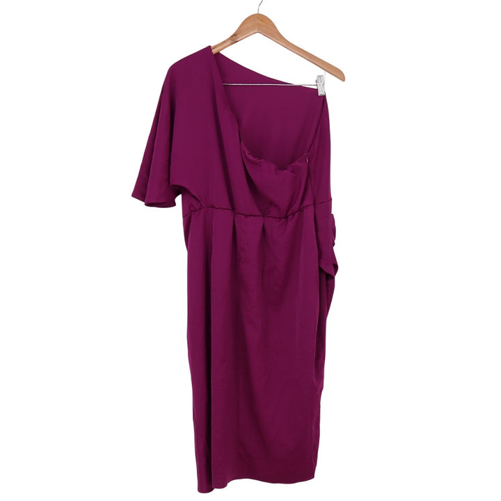 Unbranded Dress Womens XXL Fuchsia One Shoulder Ruched Draped Excellent